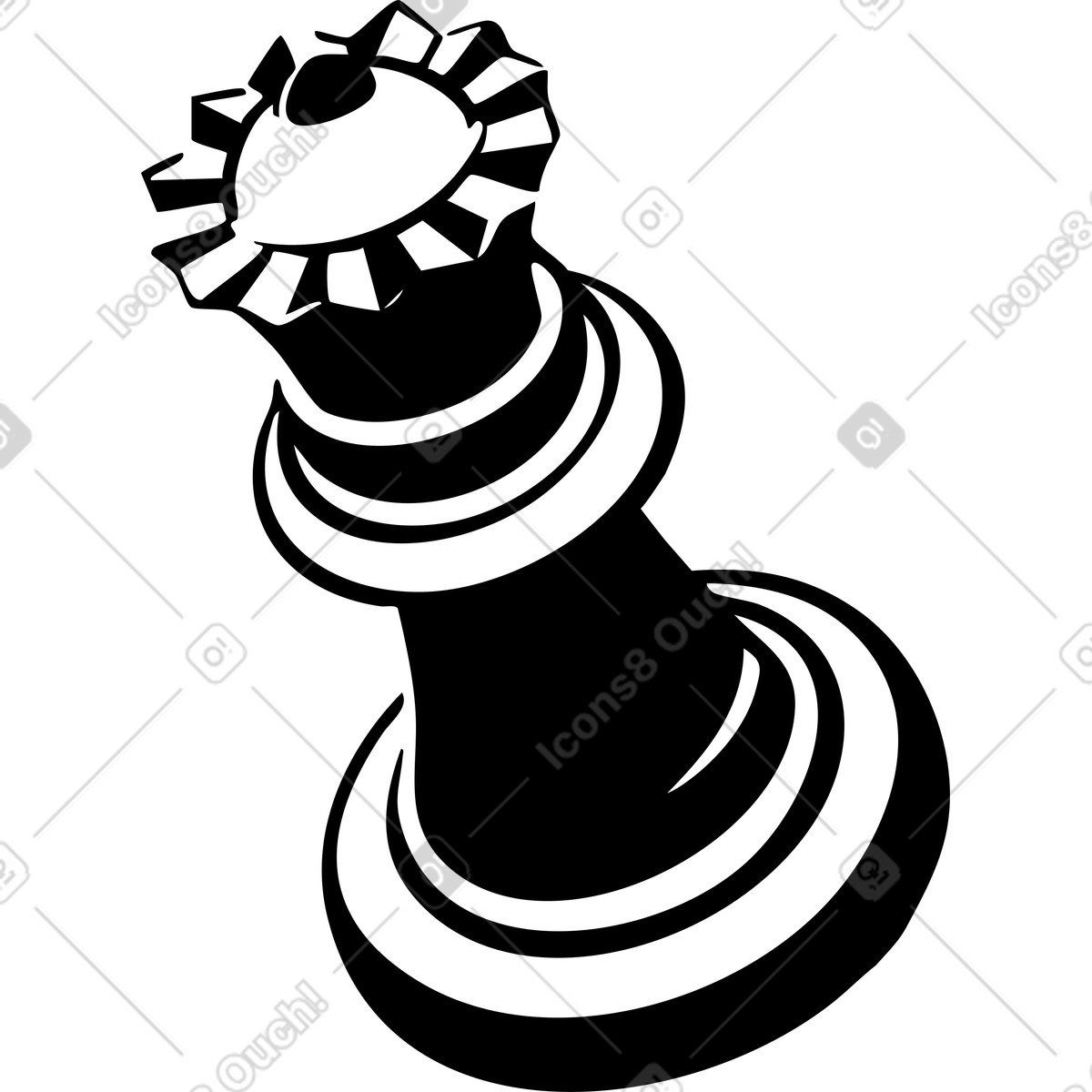 Ilustración Pieza de ajedrez rey en estilo Line a descargar en PNG y SVG