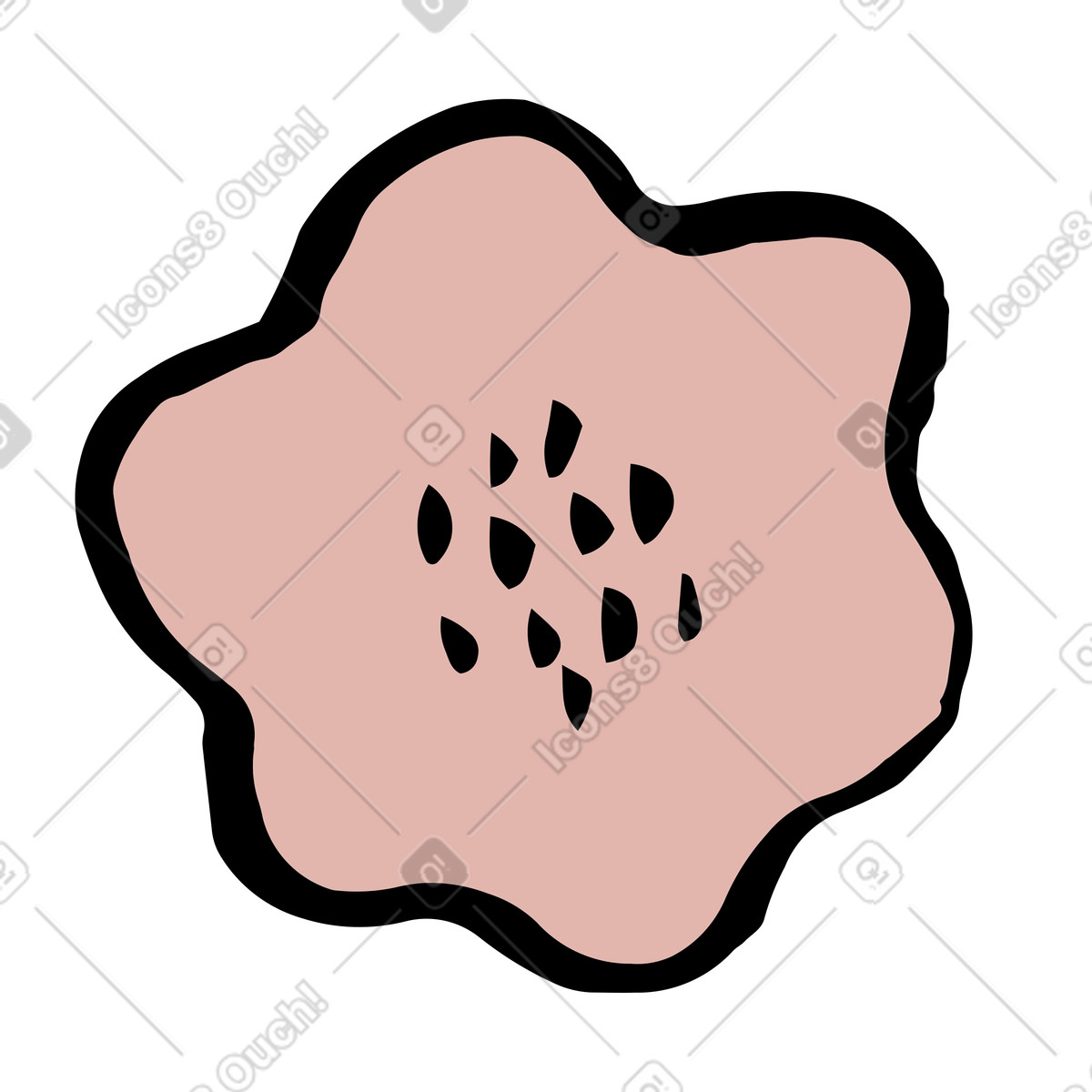 Pastel pink flower-Illustration im Scandi-Stil als Download in PNG, SVG
