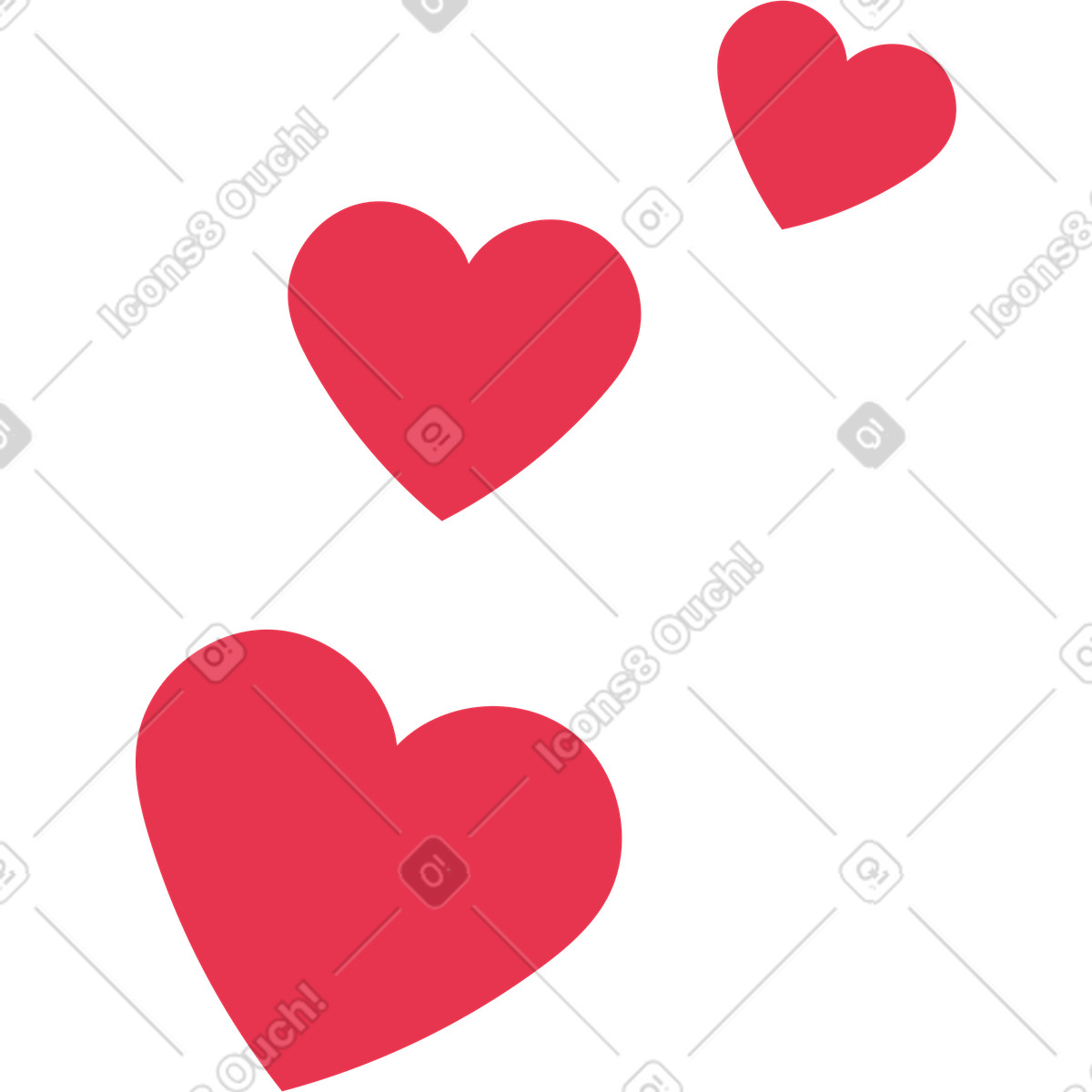Ilustración Corazones en estilo Catchy a descargar en PNG y SVG