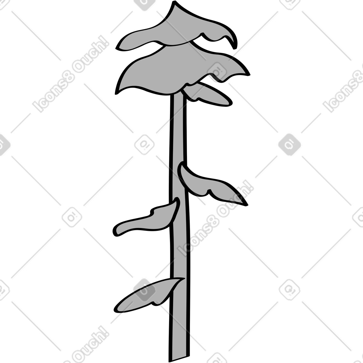Pine tree illustration in Looney style download in PNG, SVG