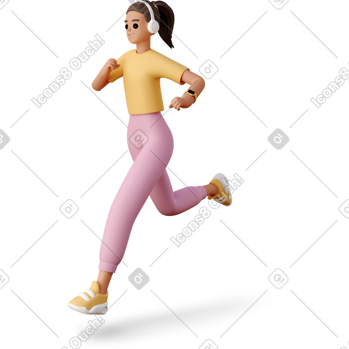 Ilustração de Girl running em no estilo 3D Casual life para baixar em PNG, SVG