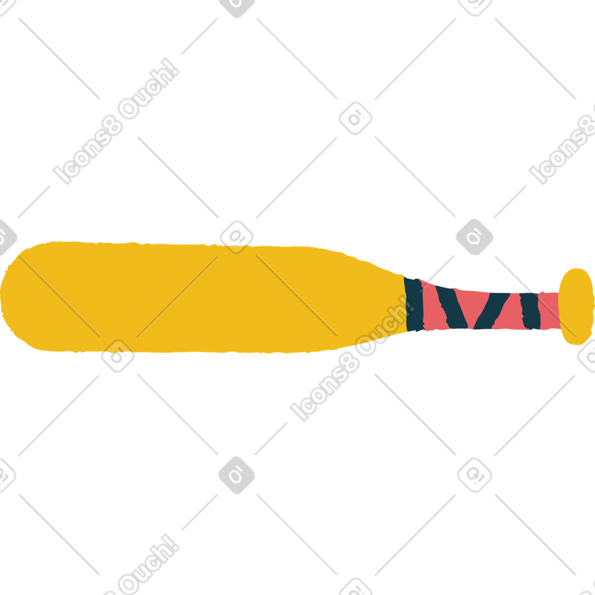 Mazza da baseball illustrazione in stile Flamenco scarica in PNG, SVG