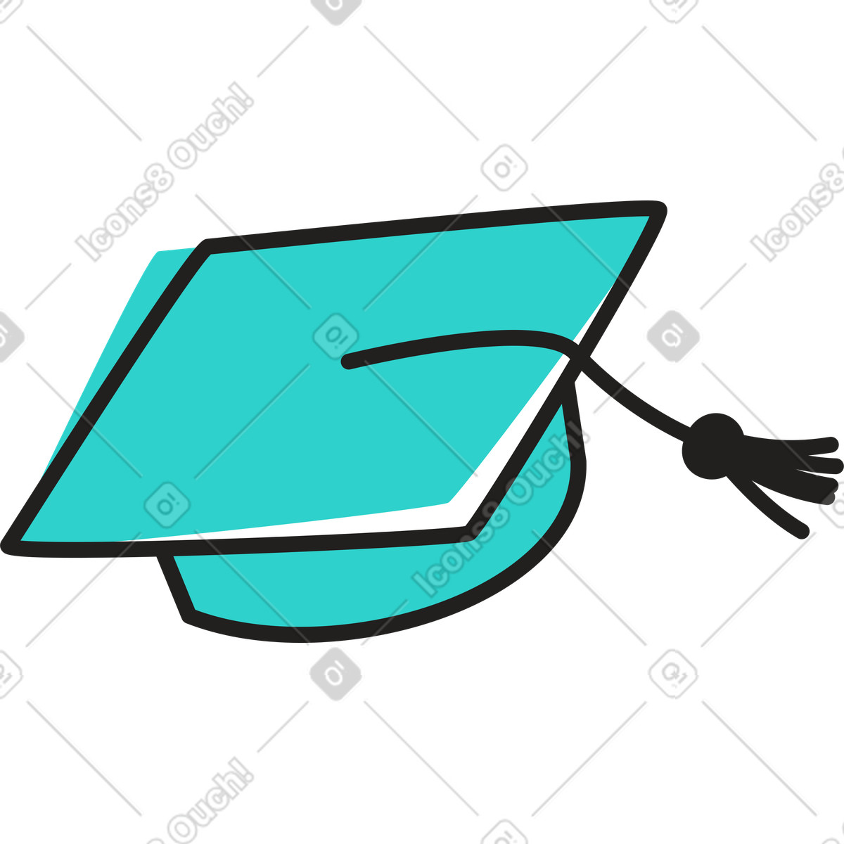 Abschlusskappe-Illustration im Little-Stil als Download in PNG, SVG