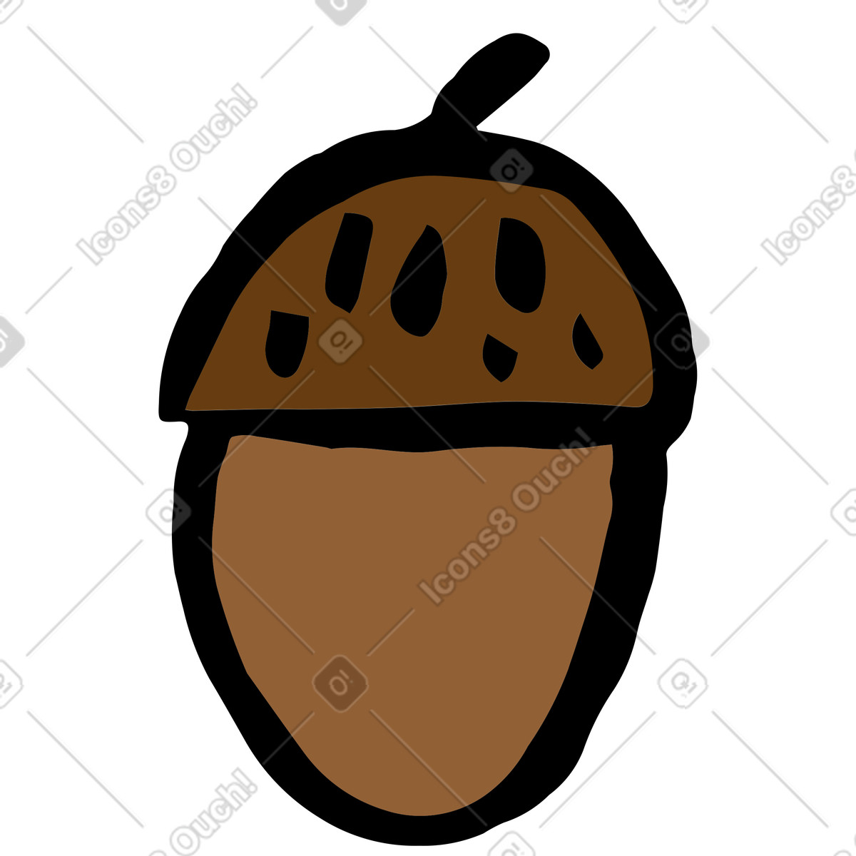 Scandi 스타일의 도토리 일러스트레이션 PNG, SVG 다운로드