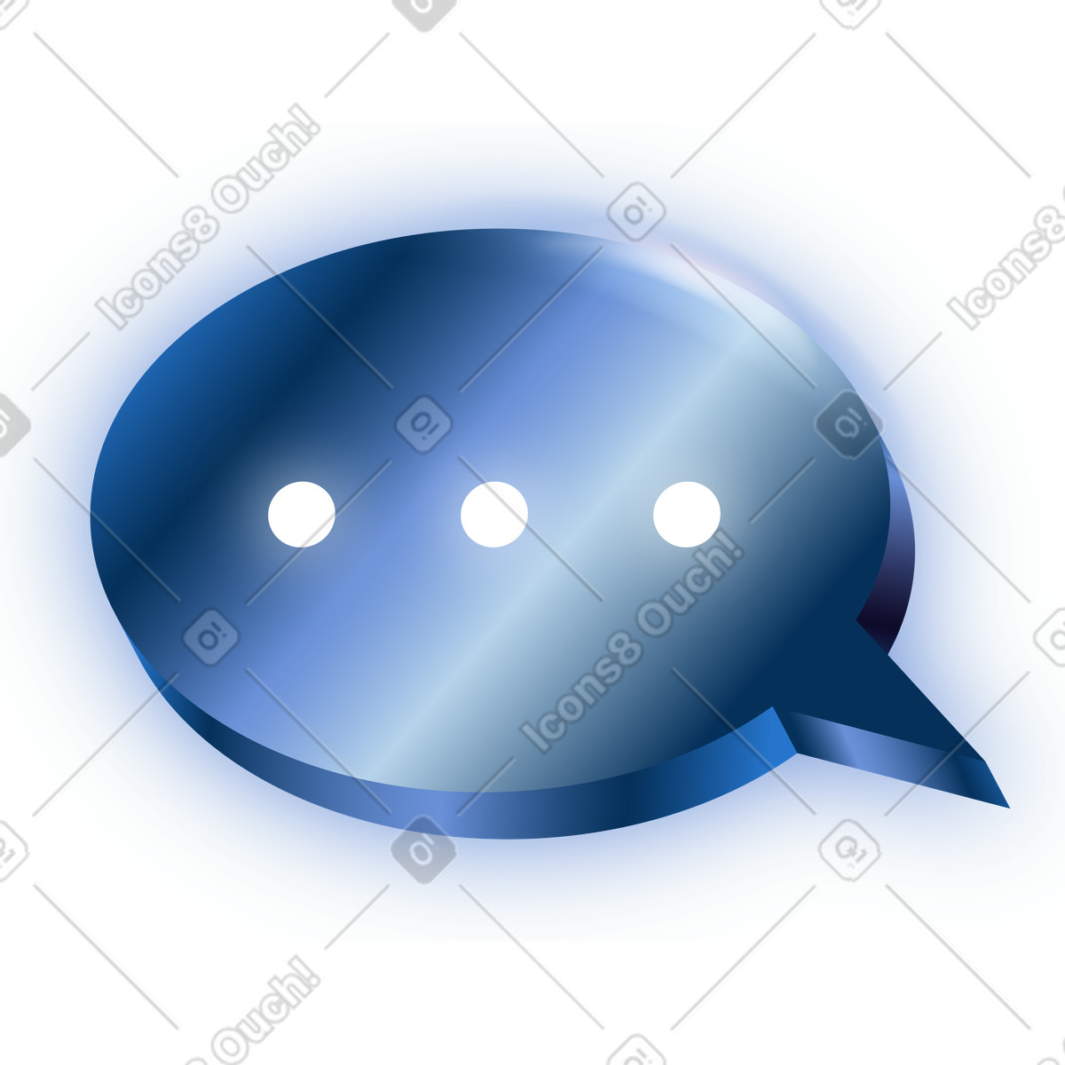 Bubble with dots illustration in Dimension style download in PNG, SVG