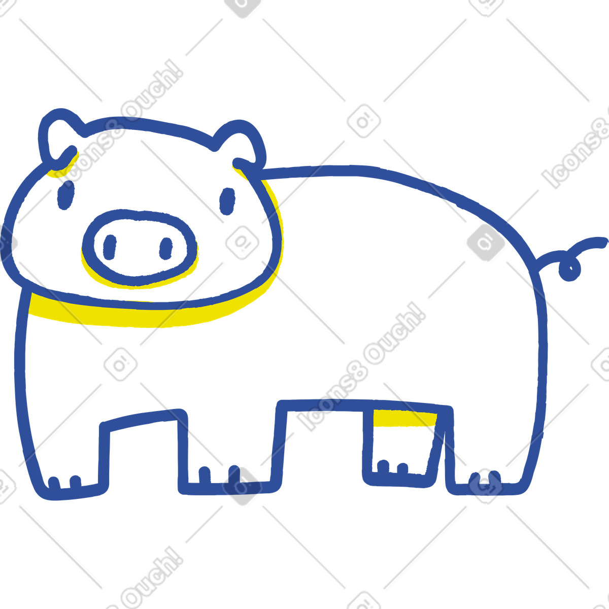 Ilustración Cerdo en estilo Lime a descargar en PNG y SVG