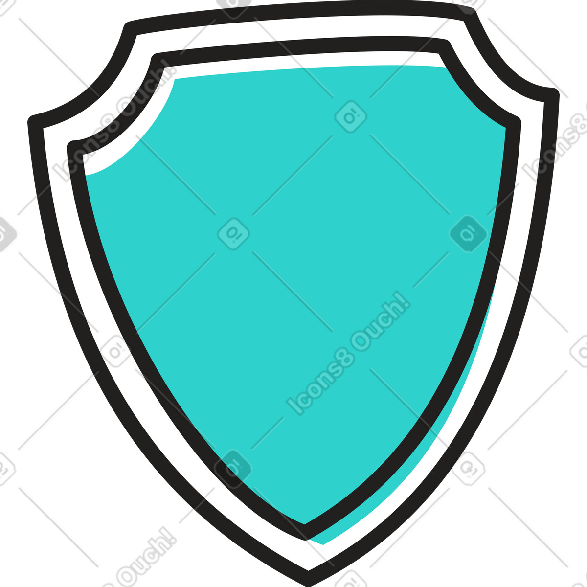 Schild-Illustration im Little-Stil als Download in PNG, SVG