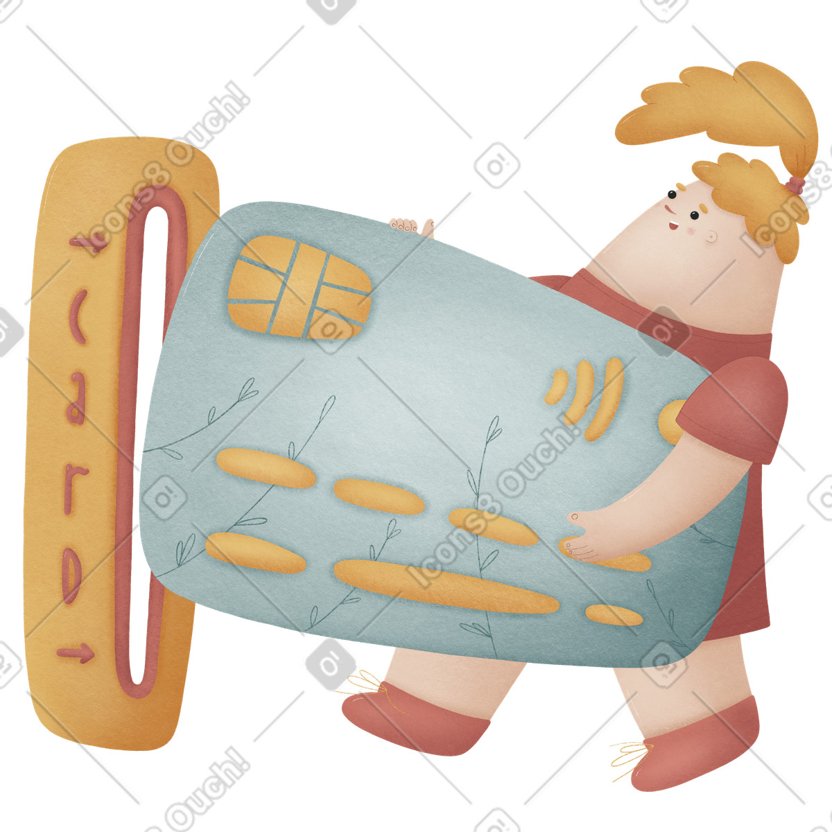 Pagamento con carta illustrazione in stile Woolly scarica in PNG, SVG