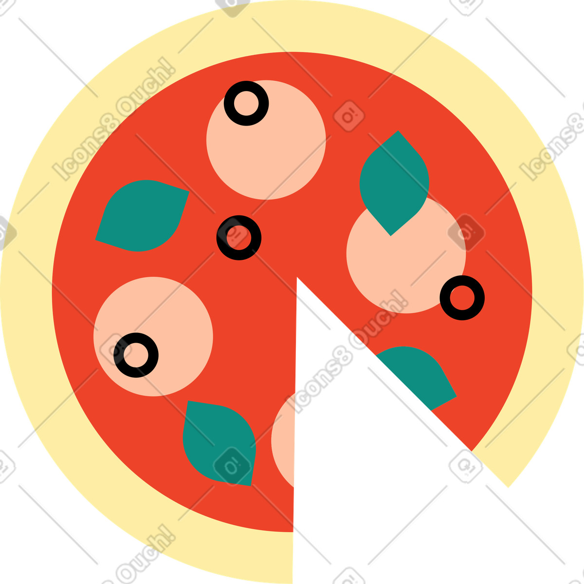 Illustration Pizza dans le style Polar à télécharger aux formats PNG, SVG