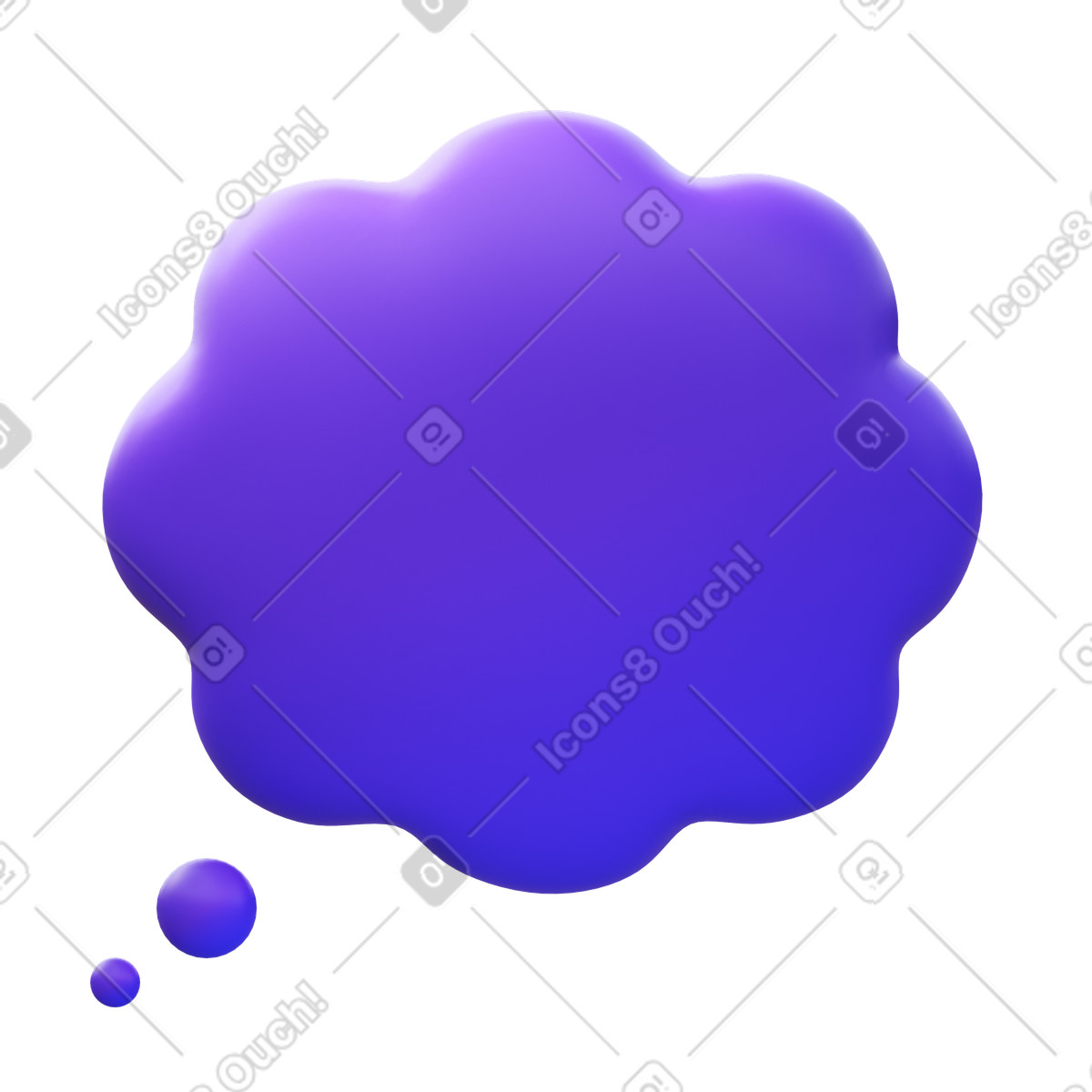 Thinking bubble illustration in 3D Fluency style download in PNG, SVG