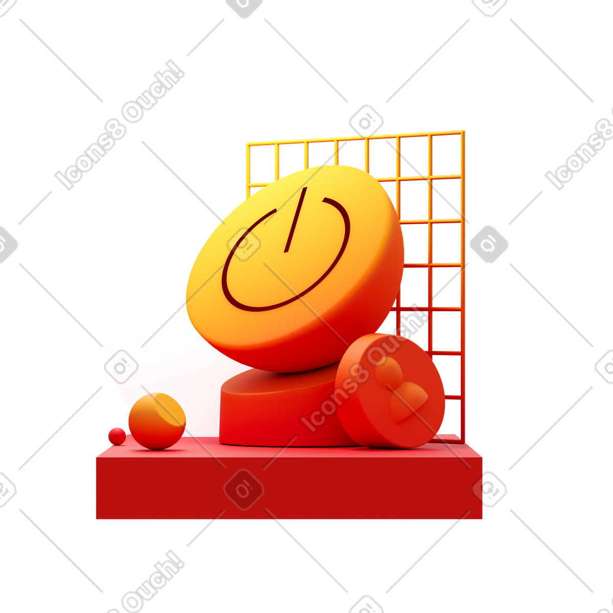 Illustration Shutdown button dans le style Experimental à télécharger aux formats PNG, SVG