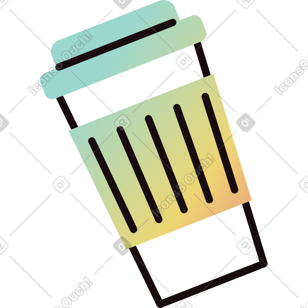 Cup of coffee illustration in Delight style download in PNG, SVG