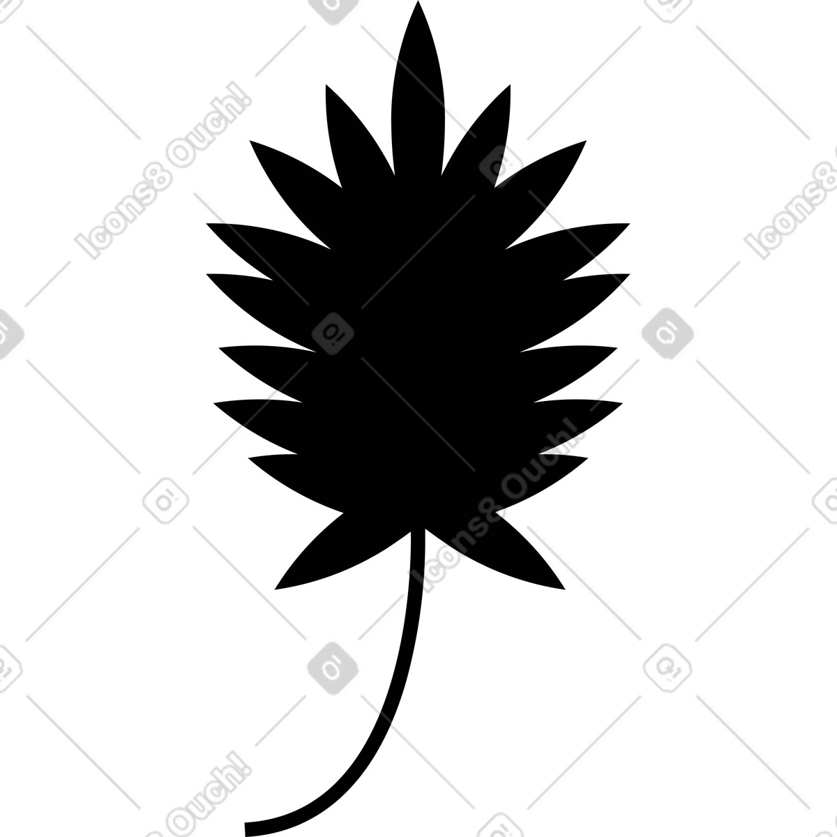 Ilustración Sharp-edged black leaf en estilo Burgundy a descargar en PNG y SVG