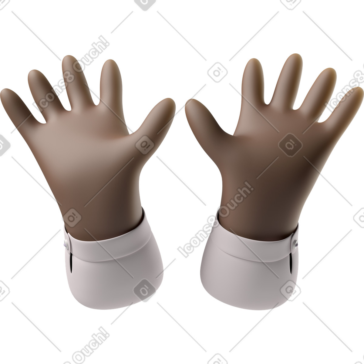 Apri le mani di pelle nera illustrazione in stile 3D Hands Fun&Wild scarica in PNG, SVG