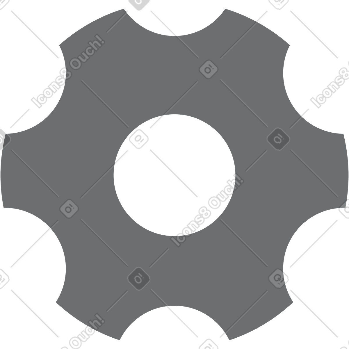 Illustration Icône d'engrenage dans le style Incut à télécharger aux formats PNG, SVG