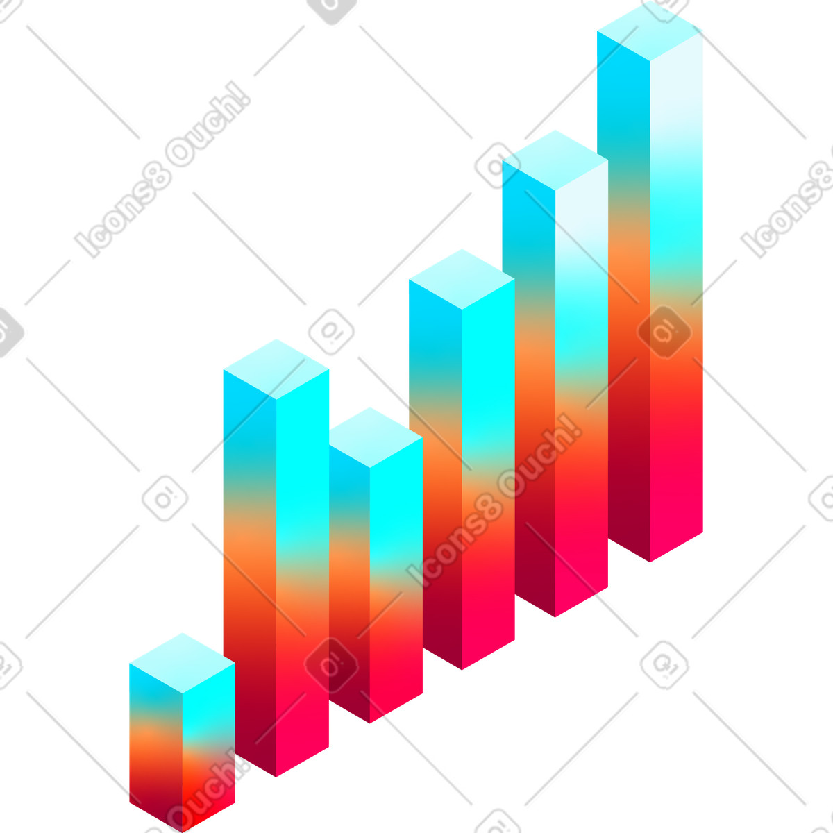 Vertical bar chart illustration in PNG, SVG