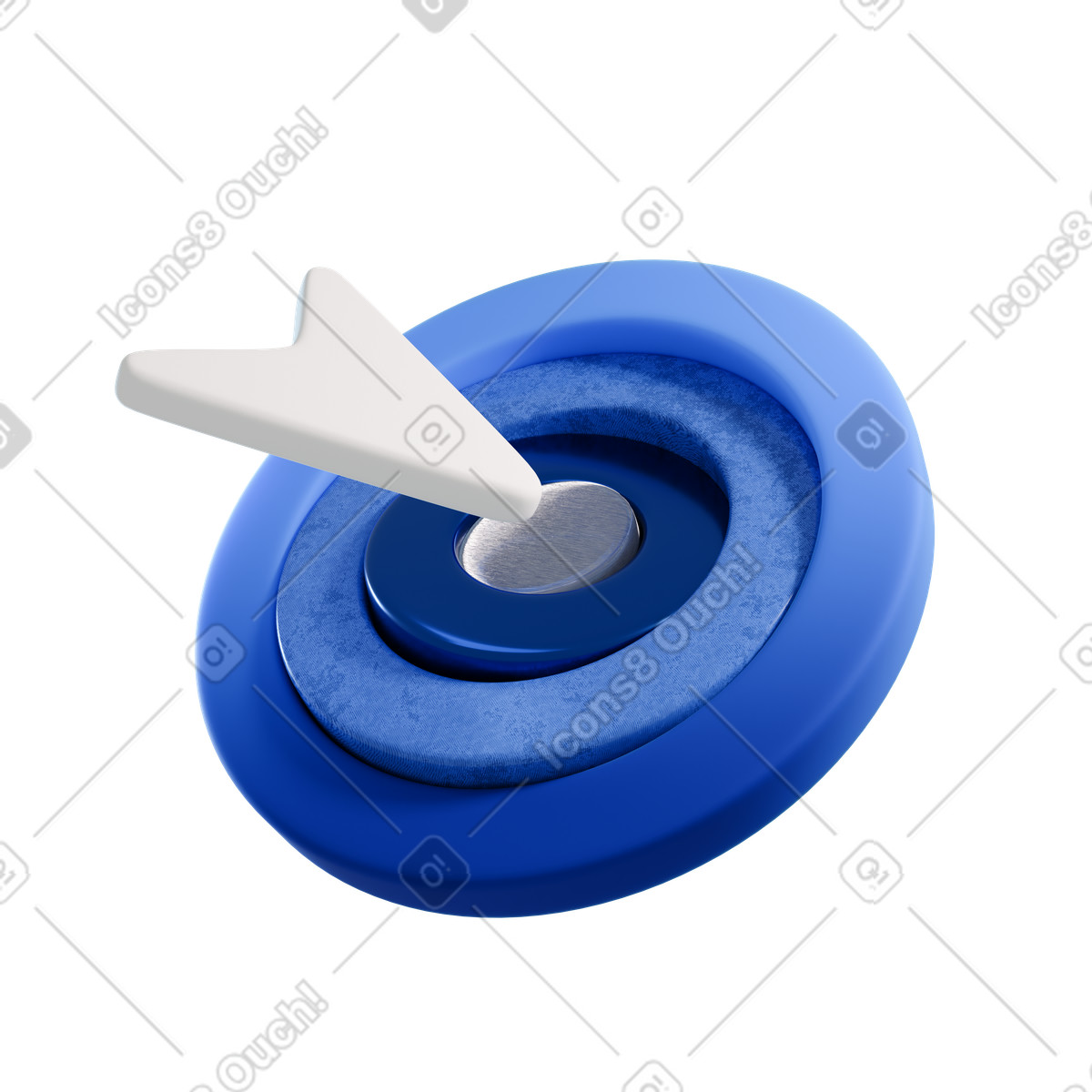 Cliccando con il cursore al centro del bersaglio, targeting di precisione, strategia marketing illustrazione animata in stile 3D Blueprint scaricabile in GIF, Lottie (JSON), AE