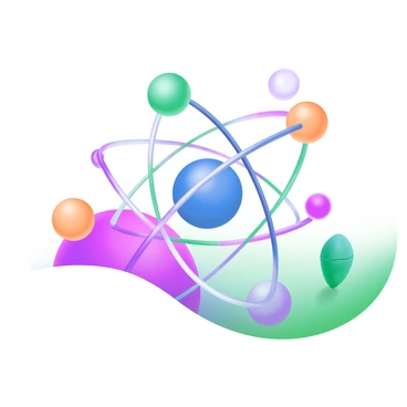 A modern pastel illustration featuring several spheres representing atoms in various colors. Each sphere is connected by thin, curved lines, illustrating metallic bonds between them. The spheres vary in size, with some being larger than others, and each is detailed with subtle shading to provide depth. The background is softly colored to enhance the focus on the atomic structures.