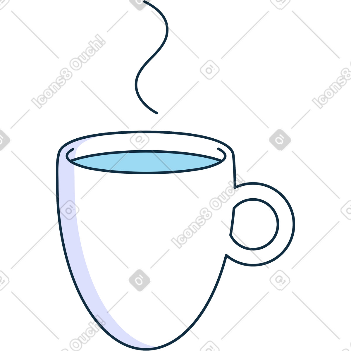 Cup with steam animated illustration in Bubble gum style download in GIF, Lottie (JSON), AE