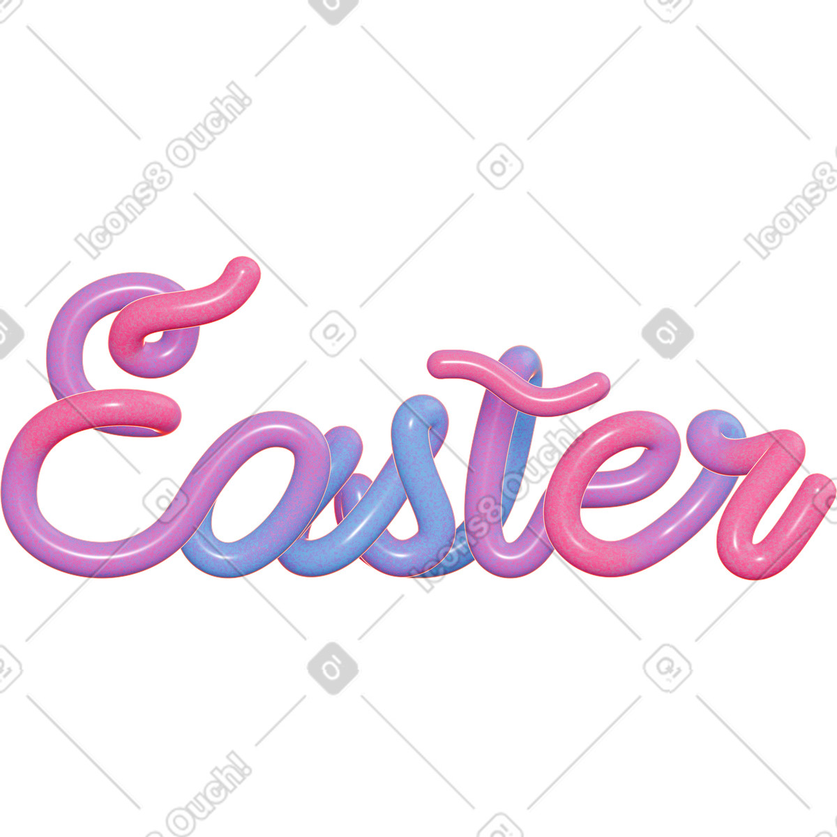 Rosa ostern schriftzug-Illustration im 3D Holidays-Stil als Download in PNG, SVG