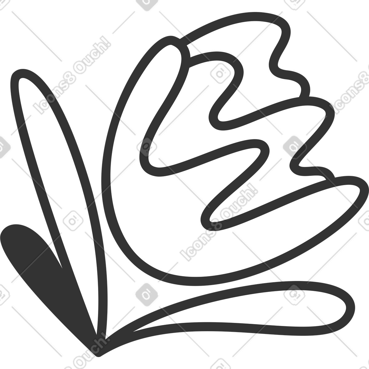 Ilustración Flor en estilo Crayon a descargar en PNG y SVG