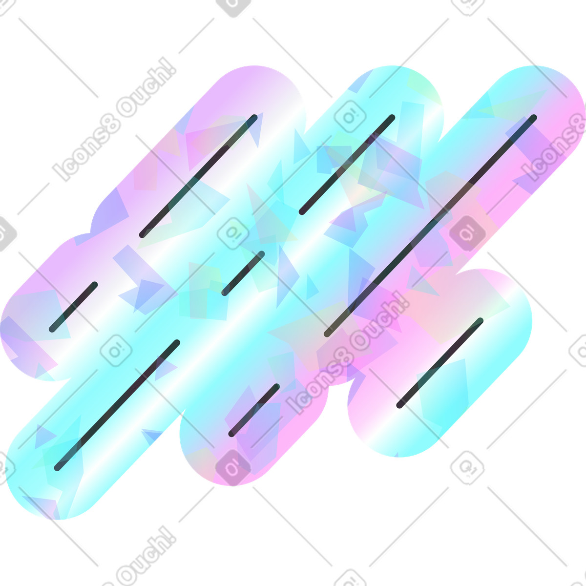 Holostickers スタイルの Rain のイラストをPNG、SVG形式でダウンロード