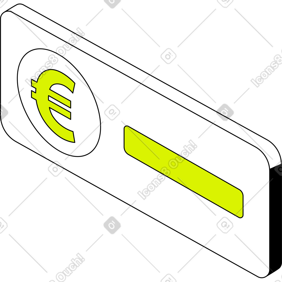 Finestra con conto in euro illustrazione stile Isometric scarica PNG, SVG