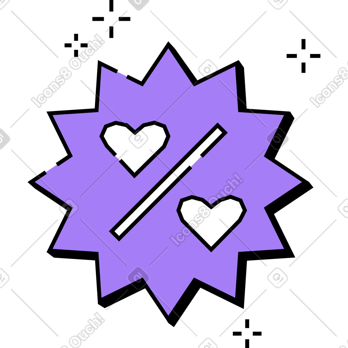 Rabatt-Illustration im Amethyst-Stil als Download in PNG, SVG
