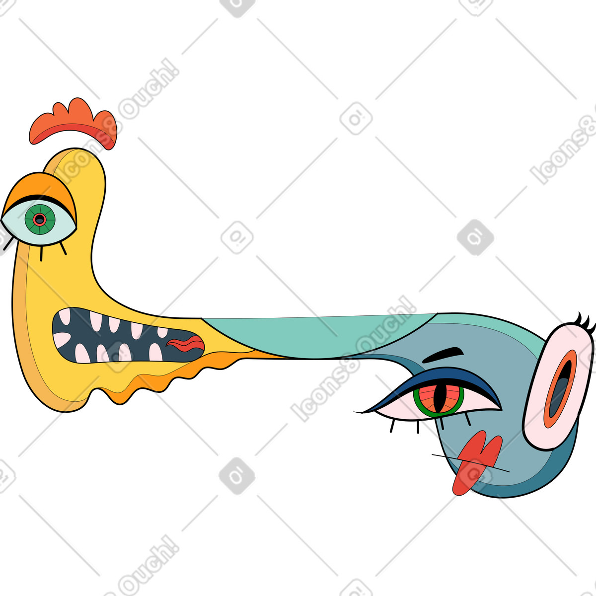 Ilustración Criatura en estilo Surr a descargar en PNG y SVG