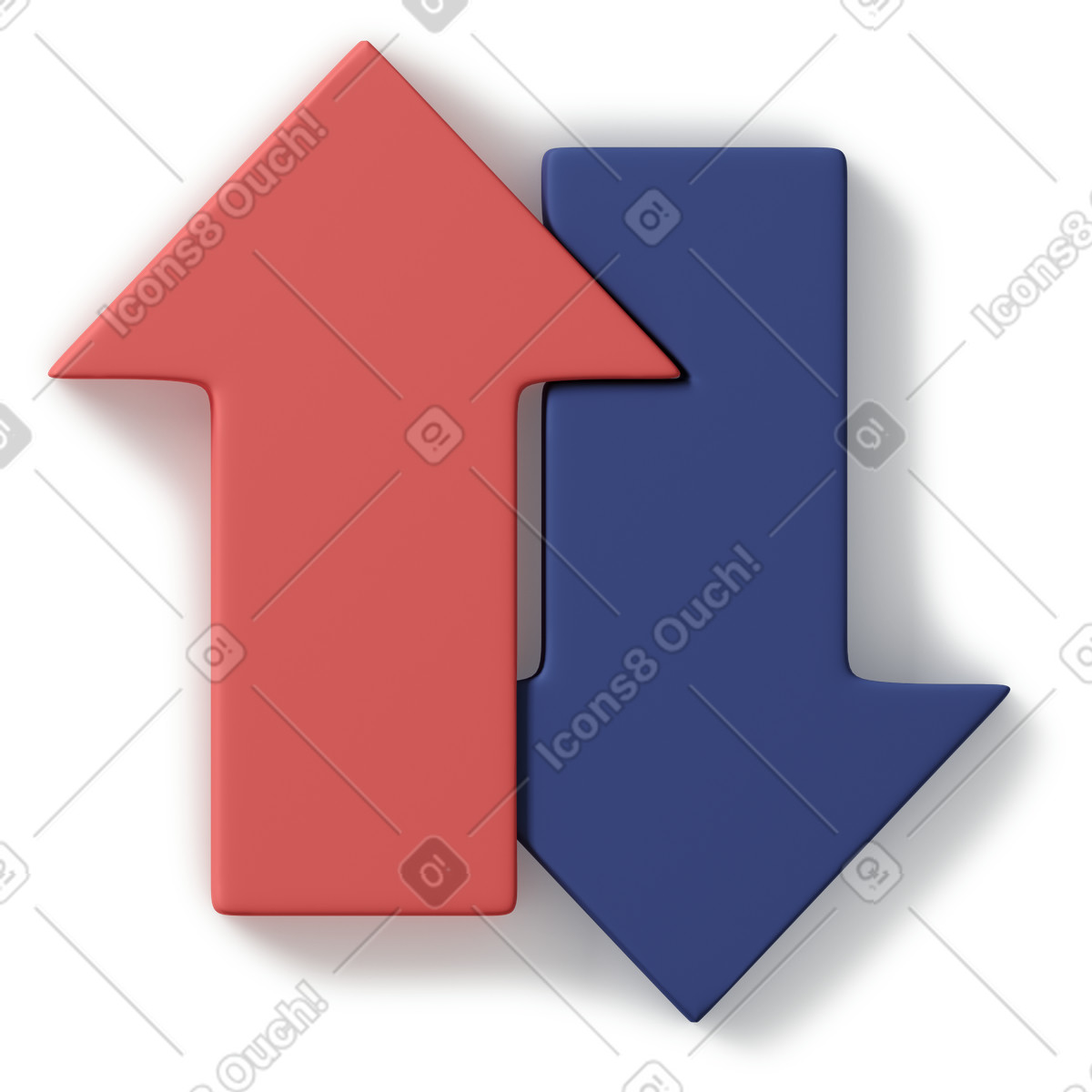 Up down arrow icon illustration in 3D Business style download in PNG, SVG