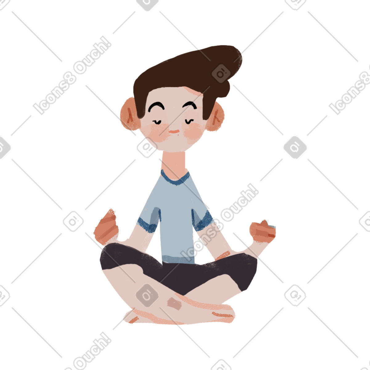 Ragazzo illustrazione in stile Ikigai scarica in PNG, SVG
