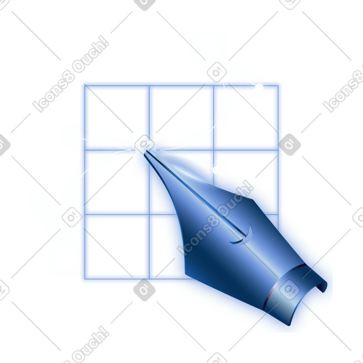 Ilustração de Pen tool editing vector paths on grid for graphic design em no estilo Dimension para baixar em PNG, SVG