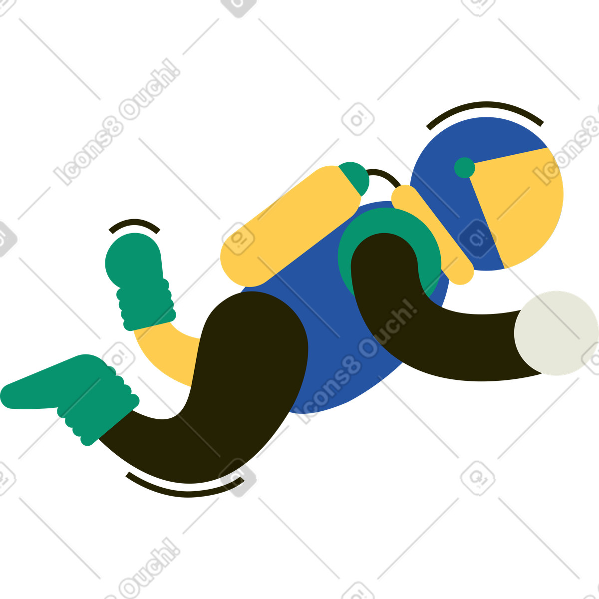 Astronaut-Illustration im Spot-Stil als Download in PNG, SVG