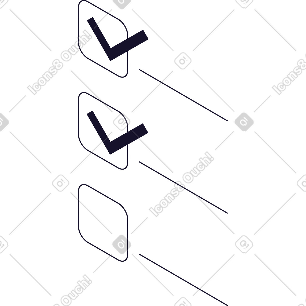 Tasks with chech marks illustration in Node style download in PNG, SVG