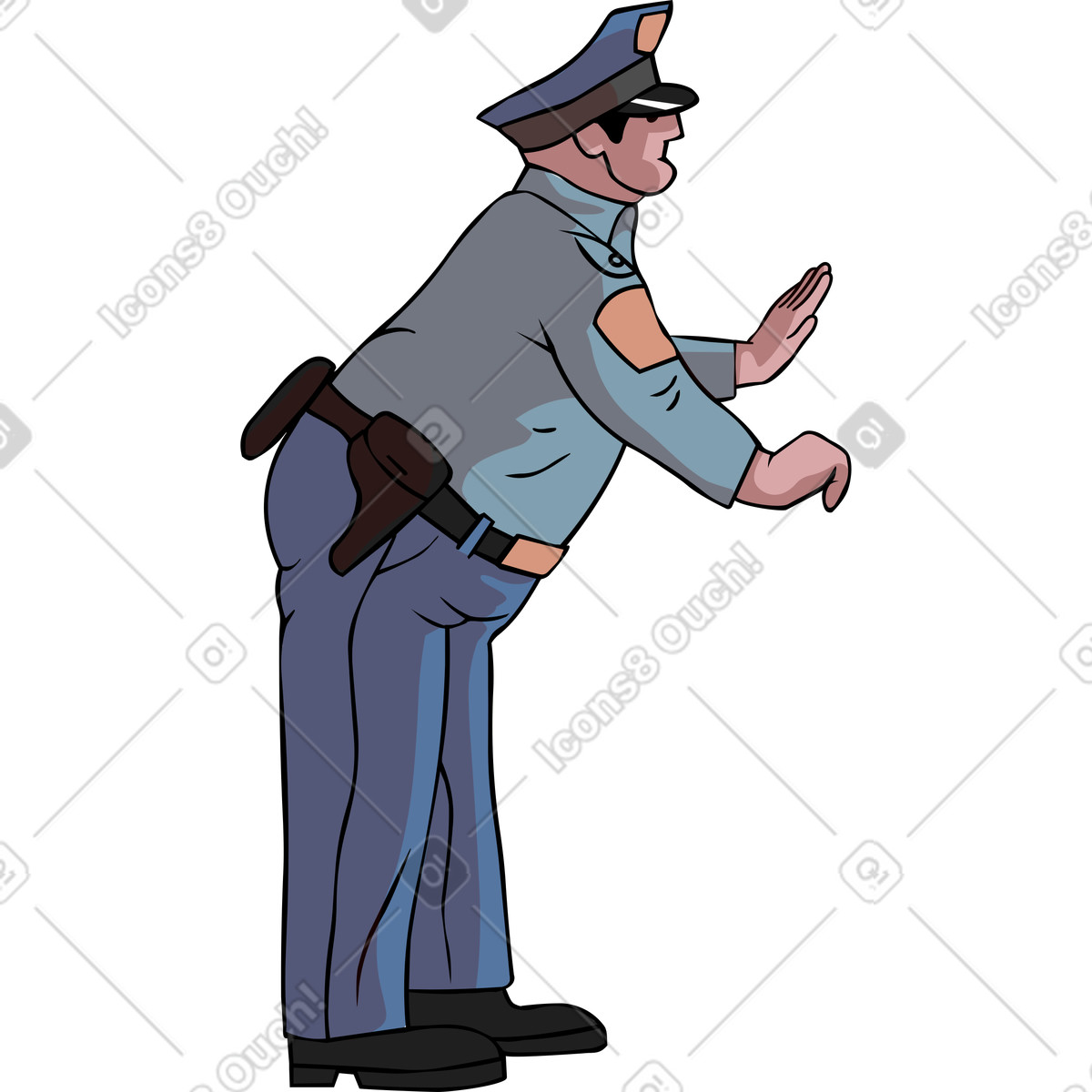 Ilustração de Policial em no estilo Eastwood para baixar em PNG, SVG