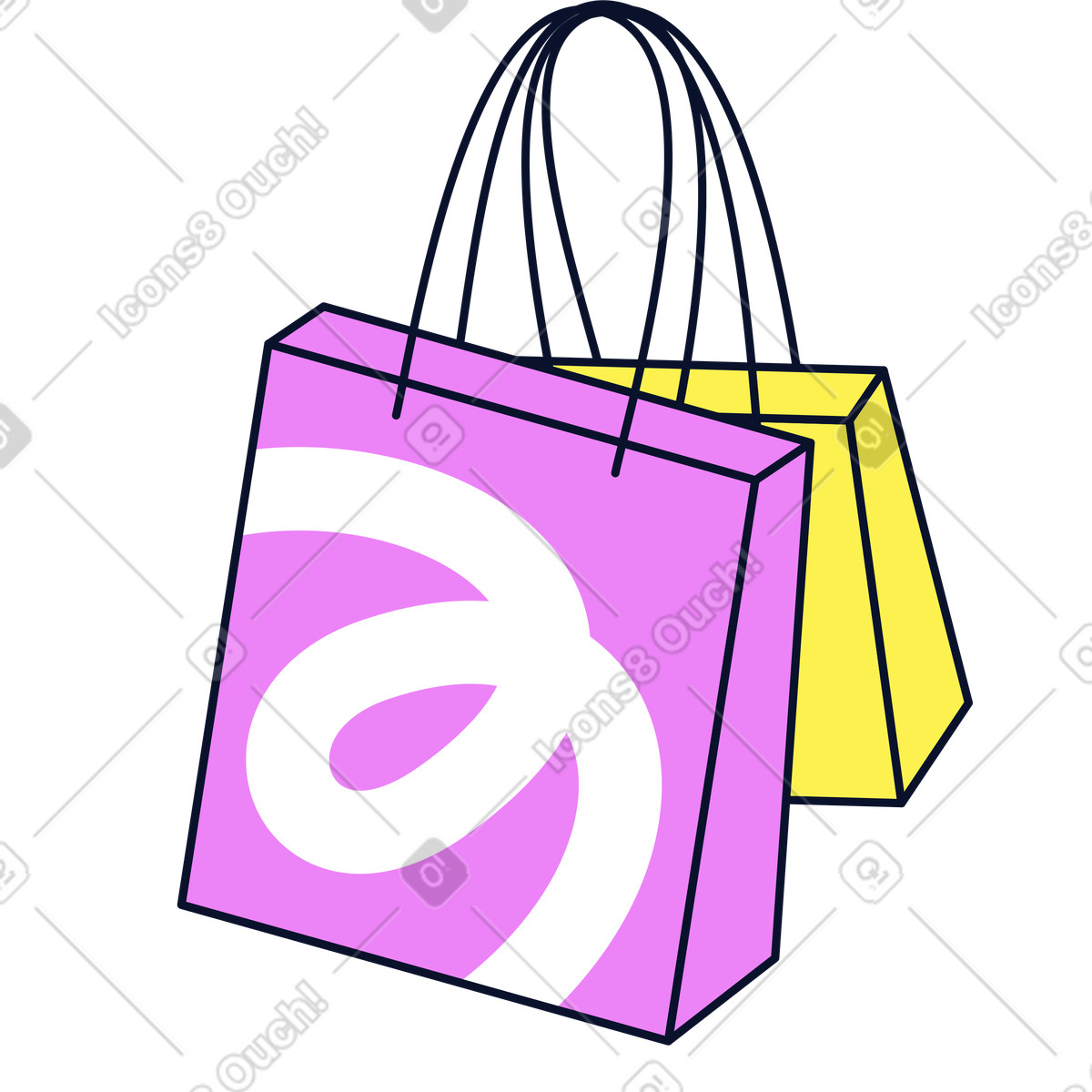 Flexy スタイルの ショッピングバッグ のイラストをPNG、SVG形式でダウンロード