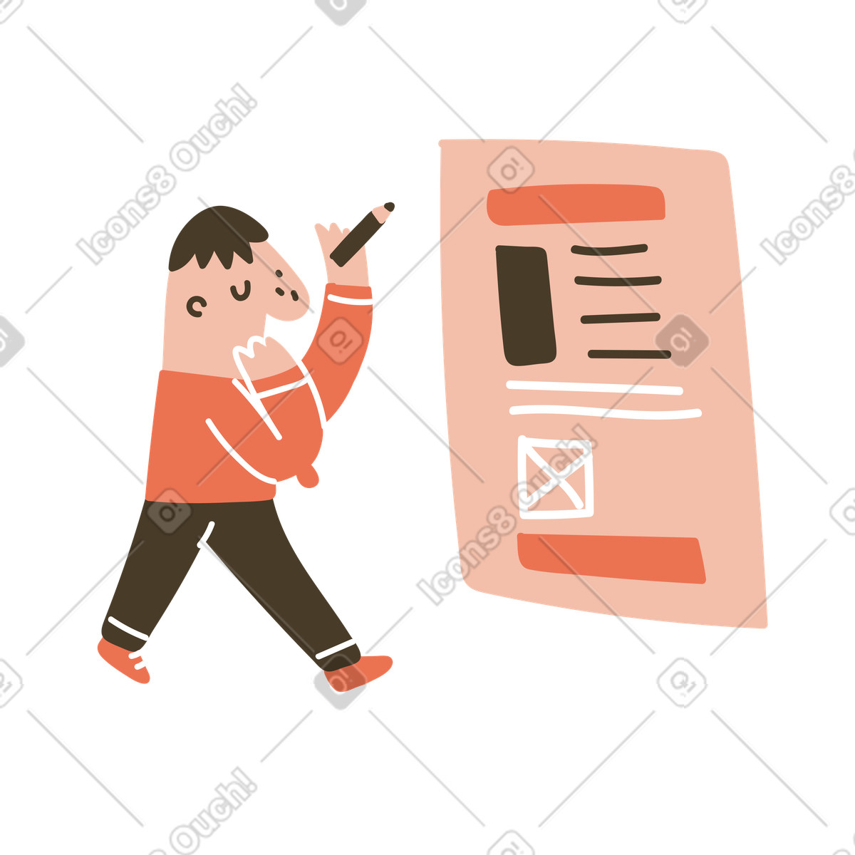 Creating business plan, Strategic planning and decision making illustration in Karlsson style download in PNG, SVG
