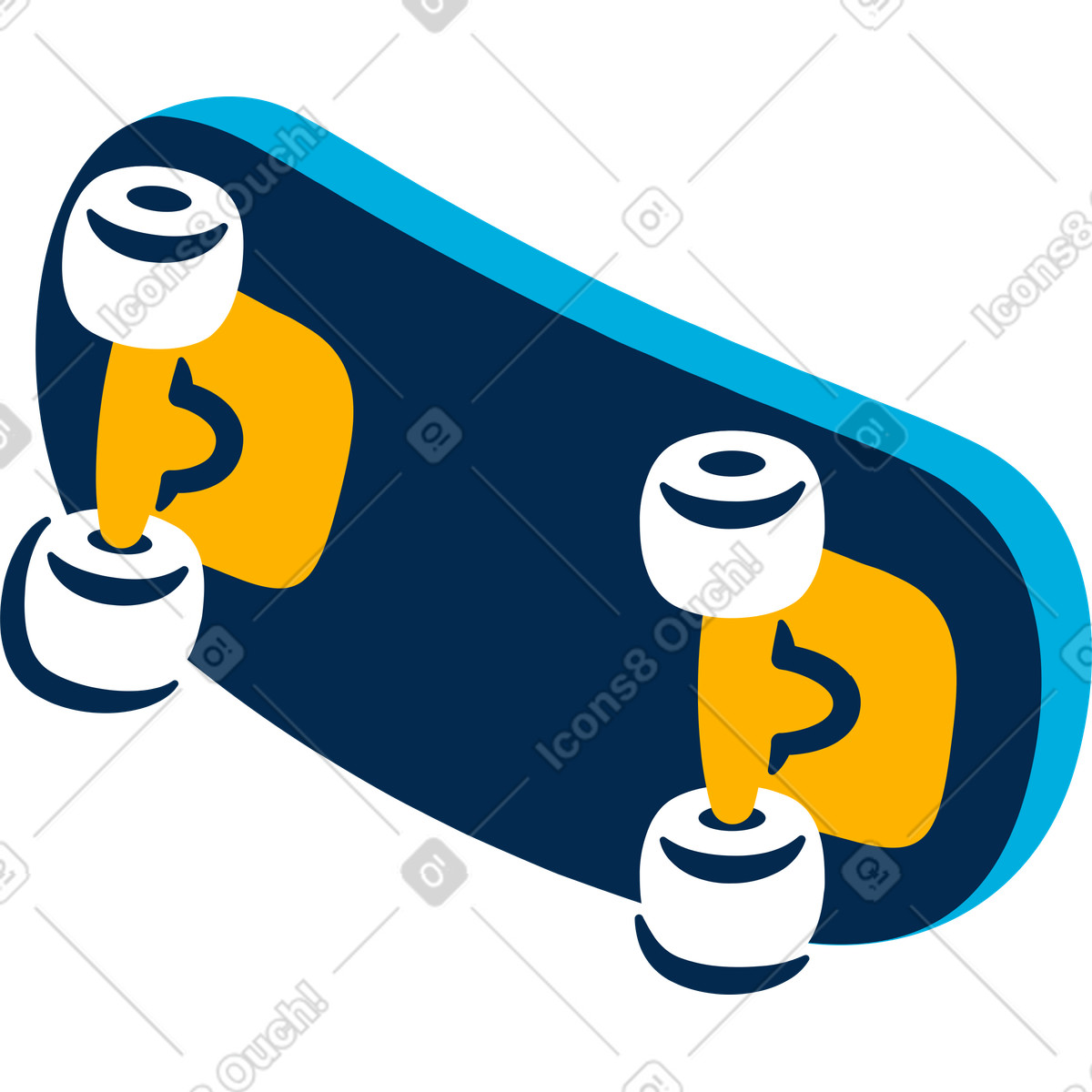 Skateboard illustrazione in stile Flame scarica in PNG, SVG