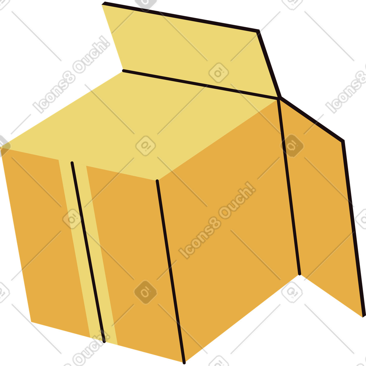 Offene box-Illustration im Delight-Stil als Download in PNG, SVG