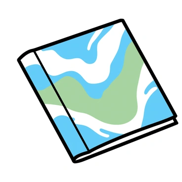 A photo album with a cover that resembles "marbled paper". The cover features swirling patterns in shades of blue, green, and white. The spine of the album is visible, showcasing a smooth finish. The edges of the album are slightly rounded. The background is neutral to emphasize the unique texture and color of the marbled cover.