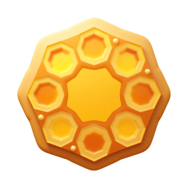 A cross-section of a honeycomb structure displaying hexagonal cells filled with golden nectar. Each cell has a translucent appearance, revealing the thick, viscous nectar inside. The walls of the honeycomb are made of a rich, light brown wax, creating a detailed texture. Small droplets of nectar can be seen gathering at the edges of the cells, indicating the process of osmosis. Light reflects off the nectar, highlighting its glossy surface.