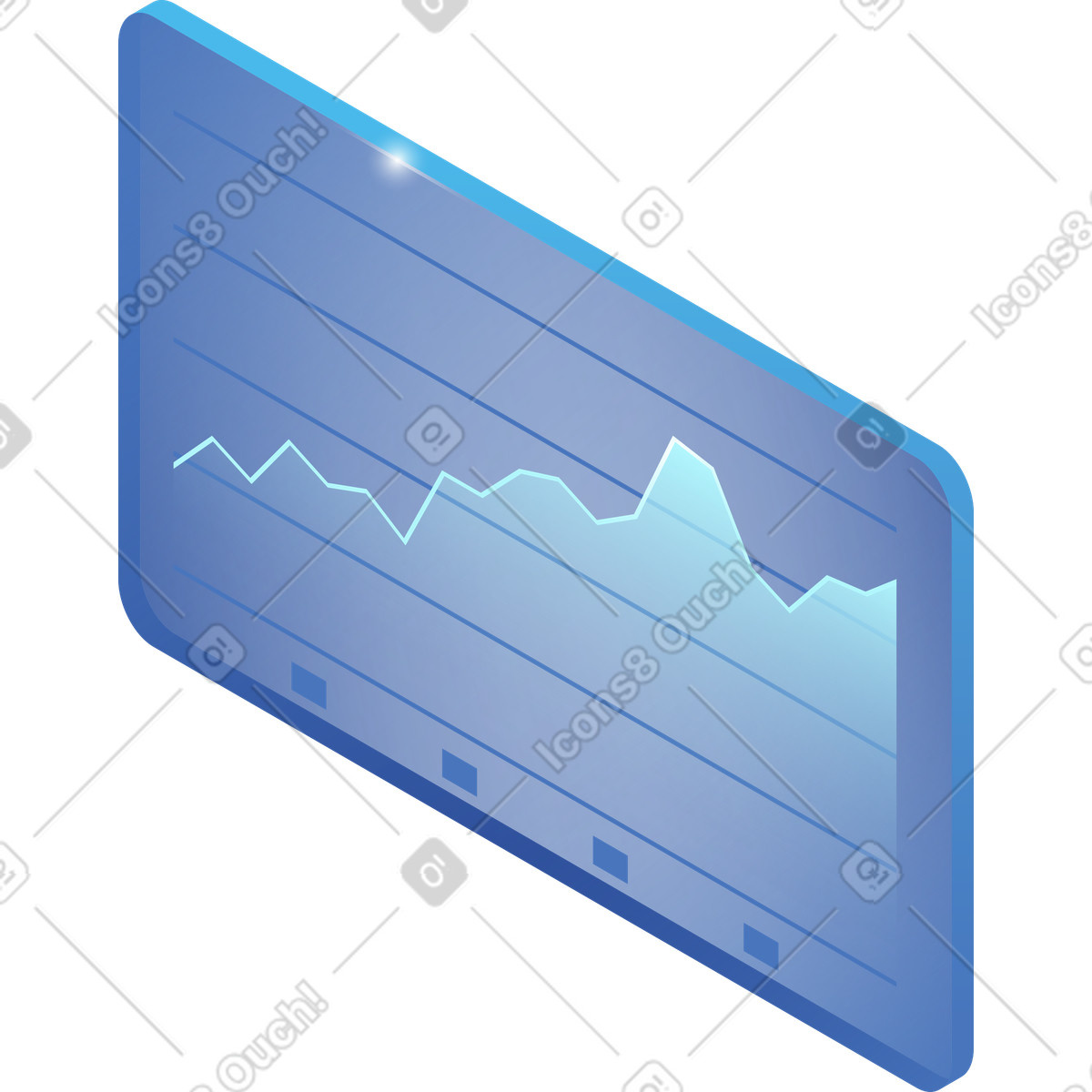Translucent frame with growing graph illustration in Quantum style download in PNG, SVG