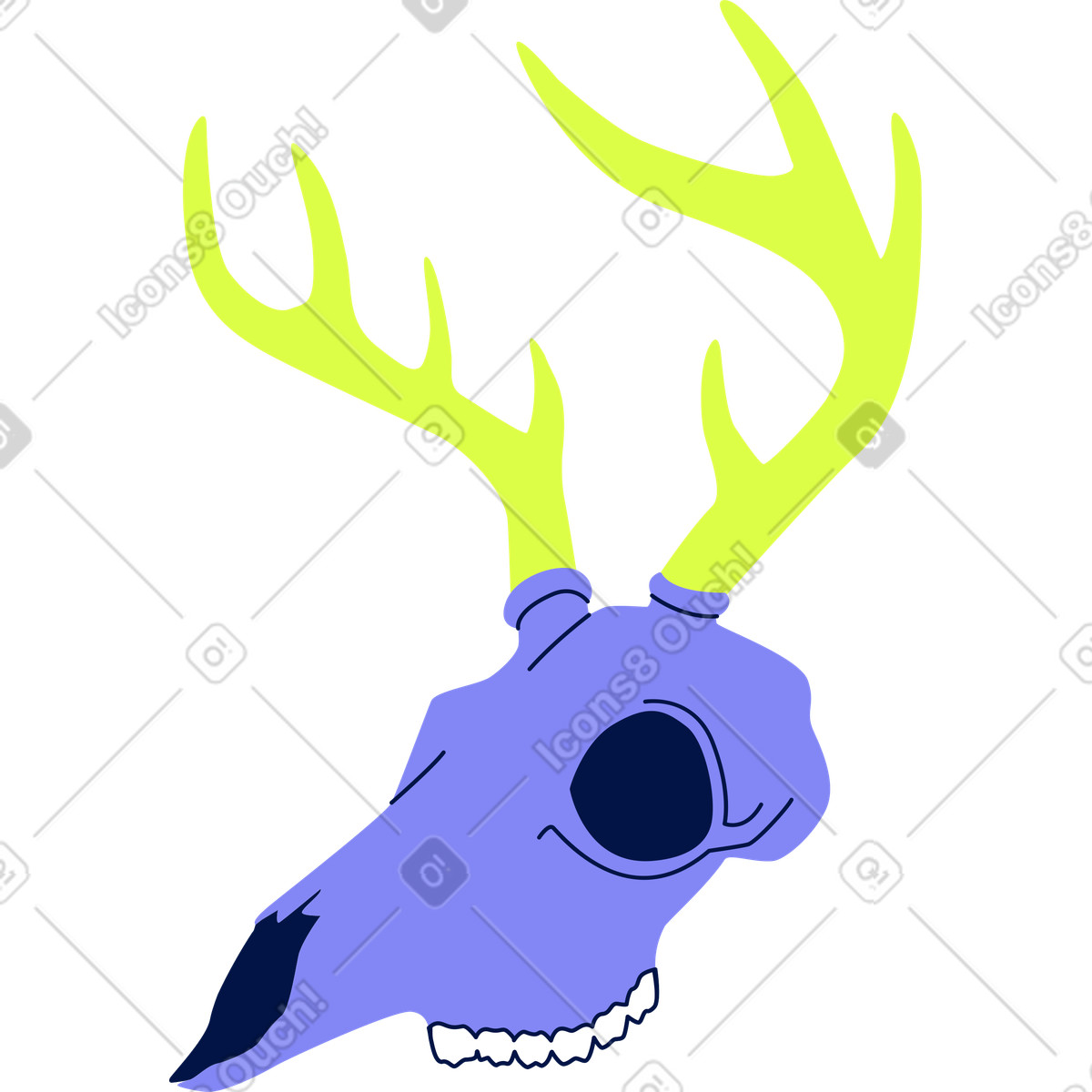 Illustration Crâne de cerf dans le style Glow à télécharger aux formats PNG, SVG