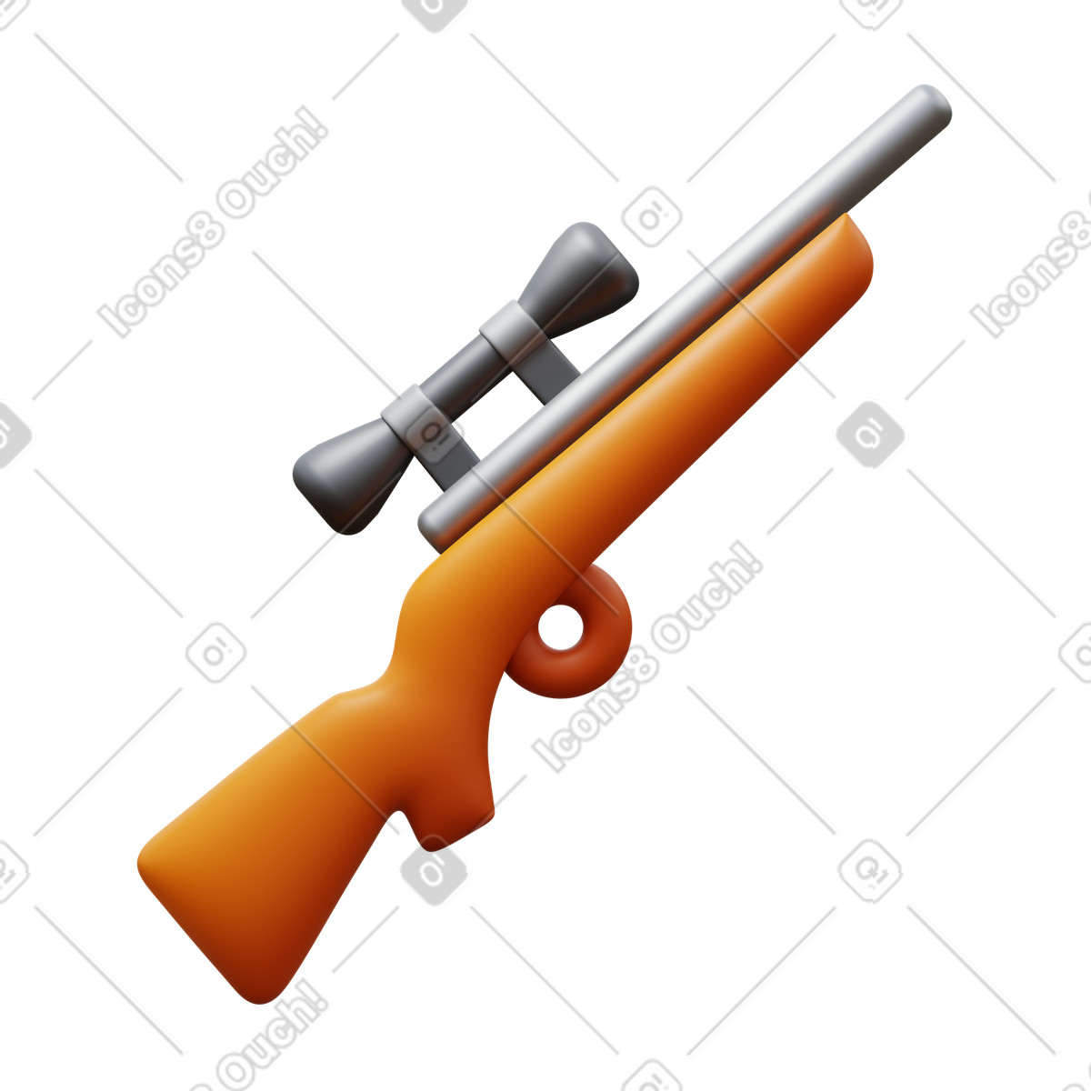 Sniper rifle illustrazione in stile 3D Fluency scarica in PNG, SVG