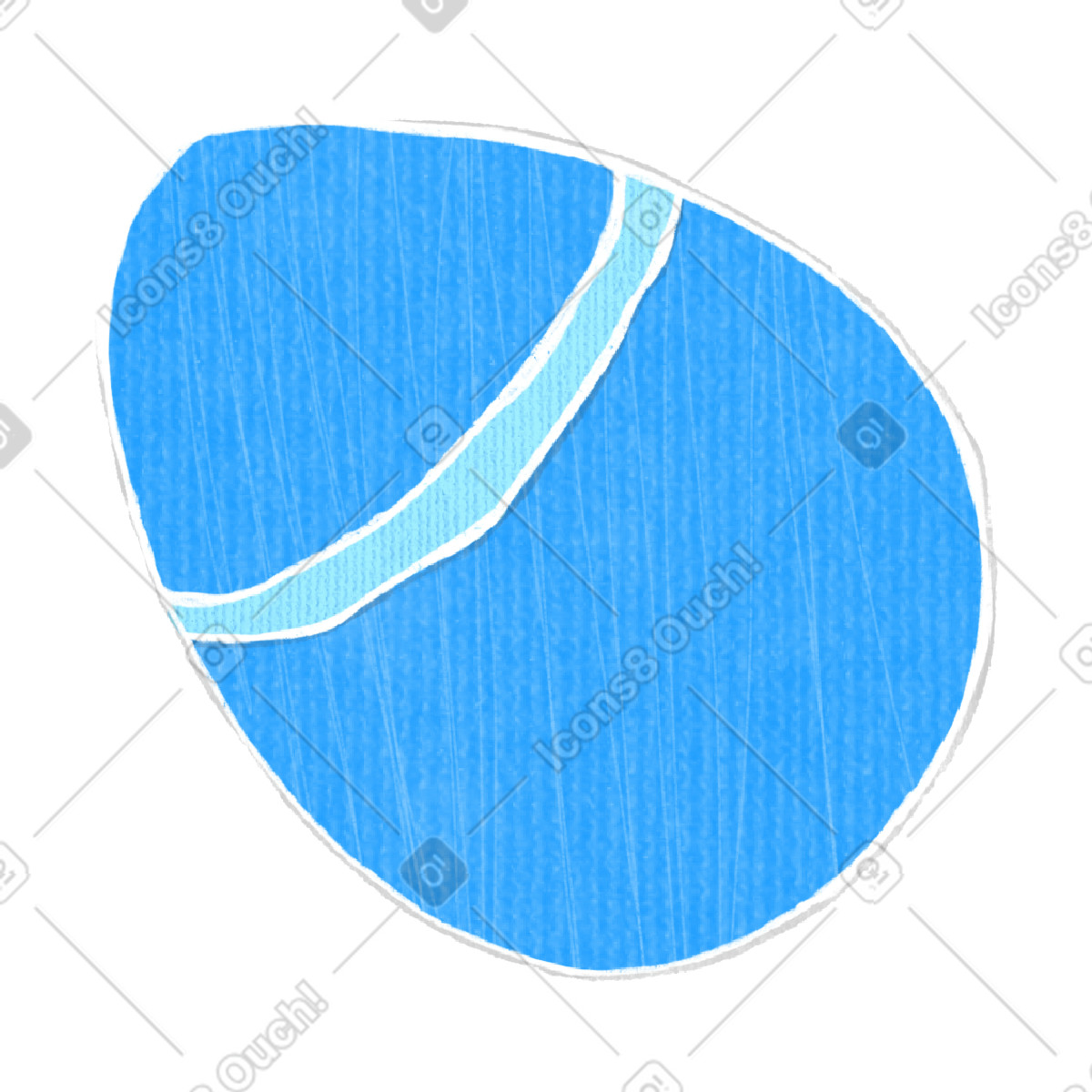 Easter blue egg illustration in Crafty style download in PNG, SVG