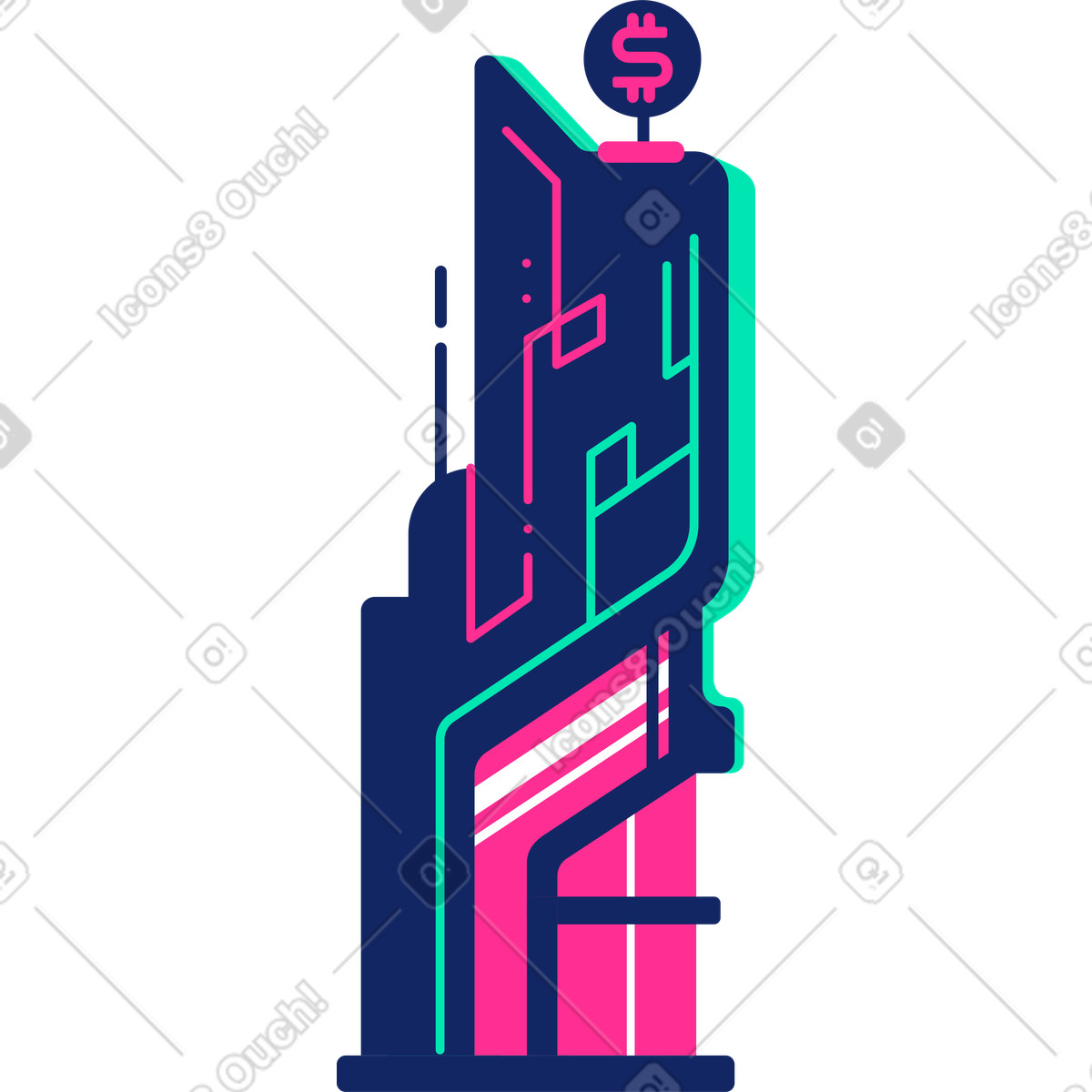 Cyborg スタイルの バンク のイラストをPNG、SVG形式でダウンロード