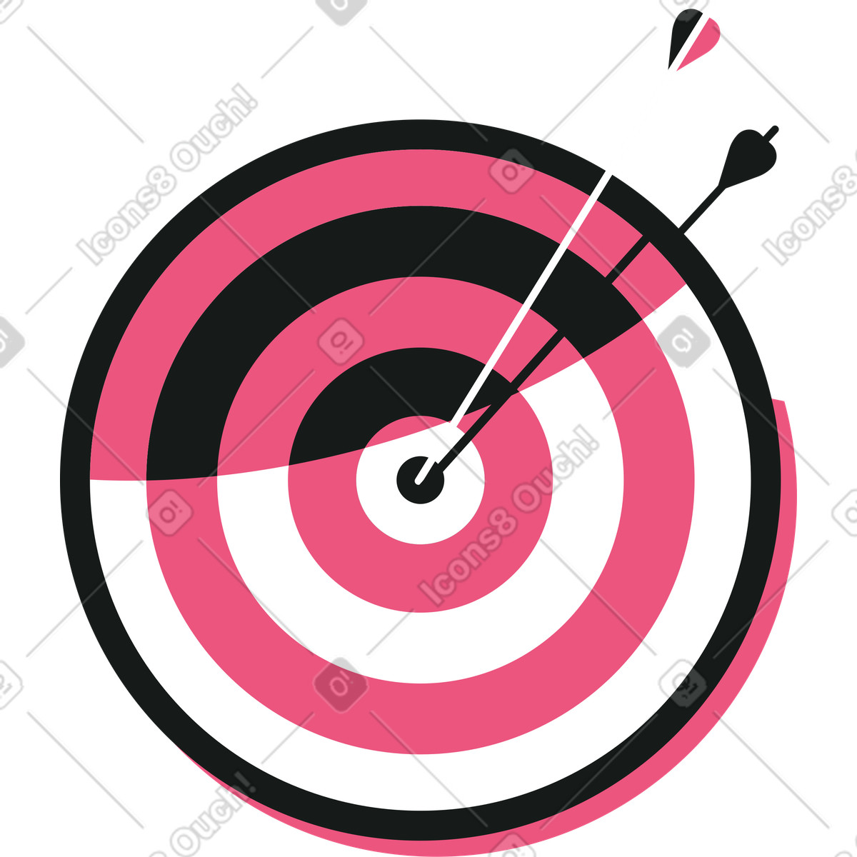 Ilustración Objetivo con flechas en estilo Lounge a descargar en PNG y SVG