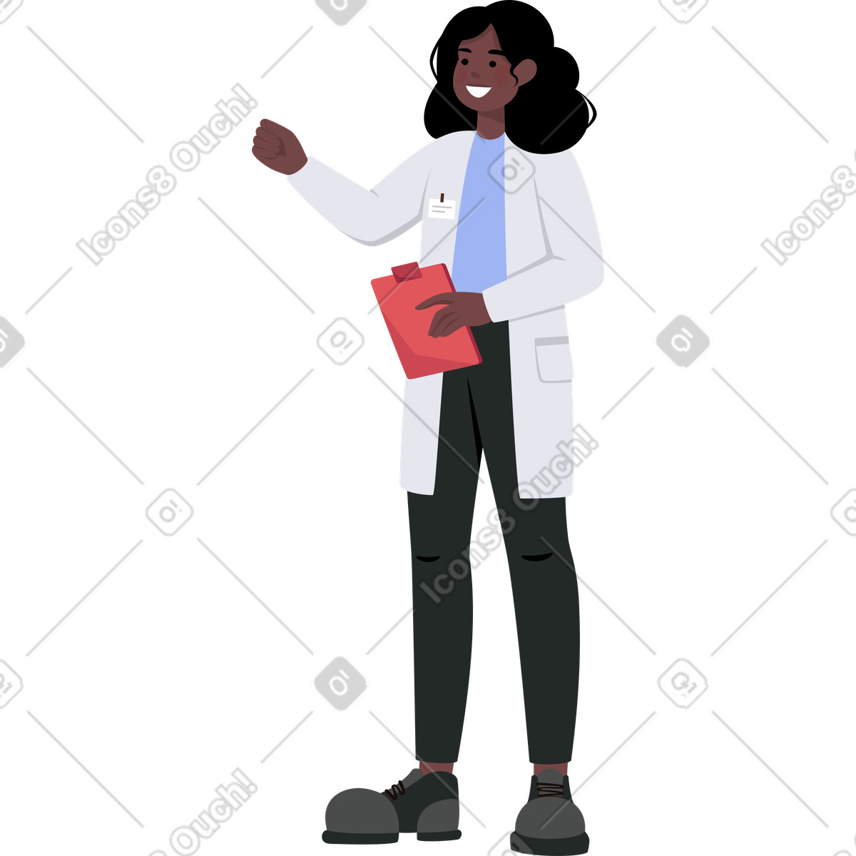 Frauenarzt-Illustration im Lagom-Stil als Download in PNG, SVG