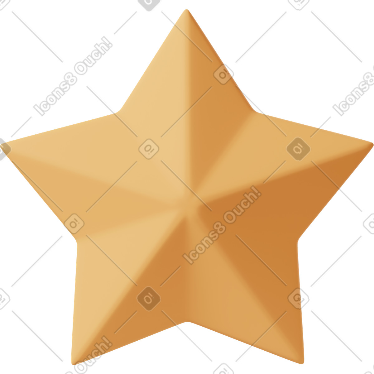 Ilustração de Yellow five pointed star em no estilo 3D Casual life para baixar em PNG, SVG