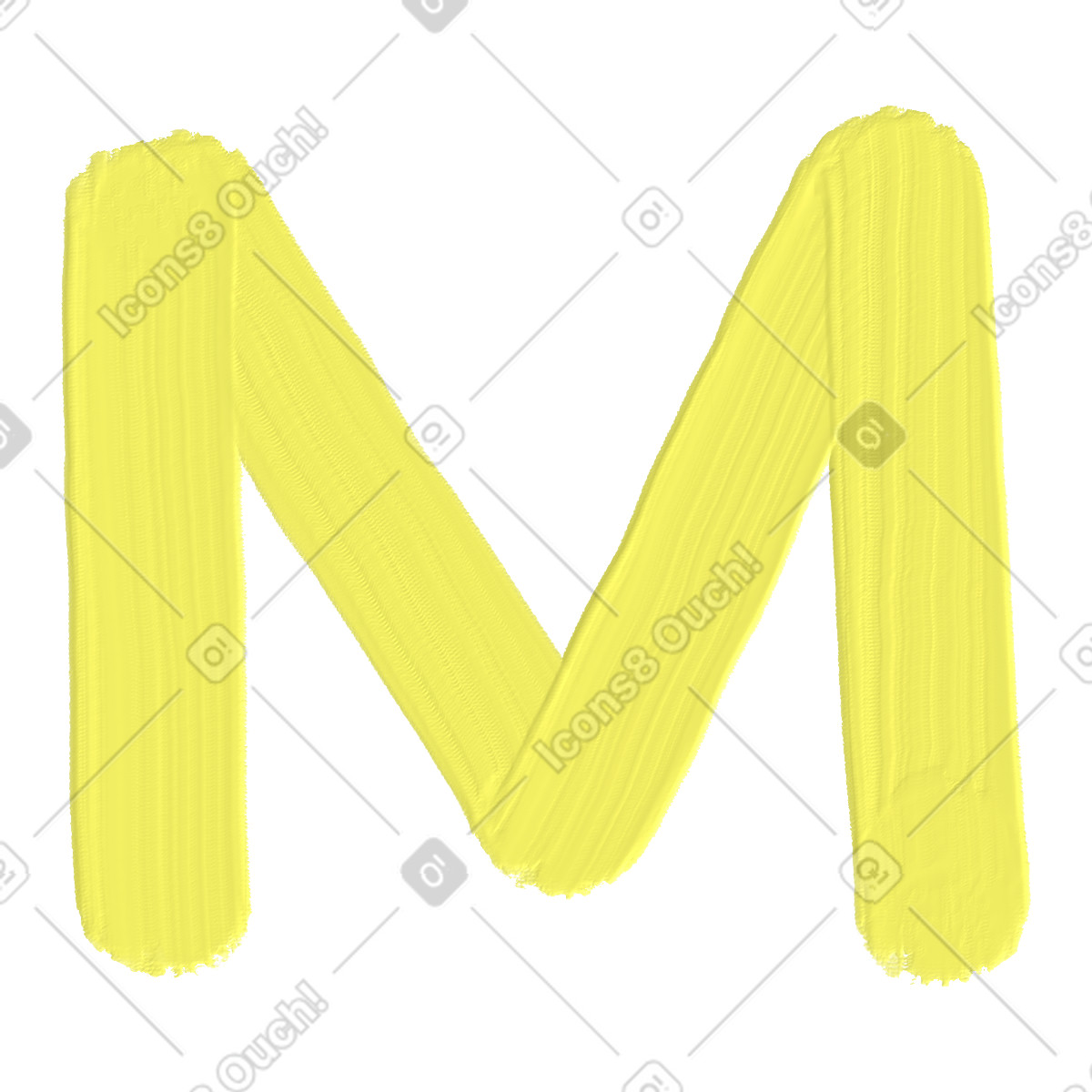 Ilustración Yellow letter m en estilo Scrapbooking a descargar en PNG y SVG